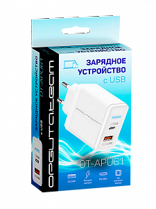 Зарядное устройство для телефона на 2 гнезда, Быстрая зарядка 35W адаптер QC 3.0/PD Орбита OT-APU61